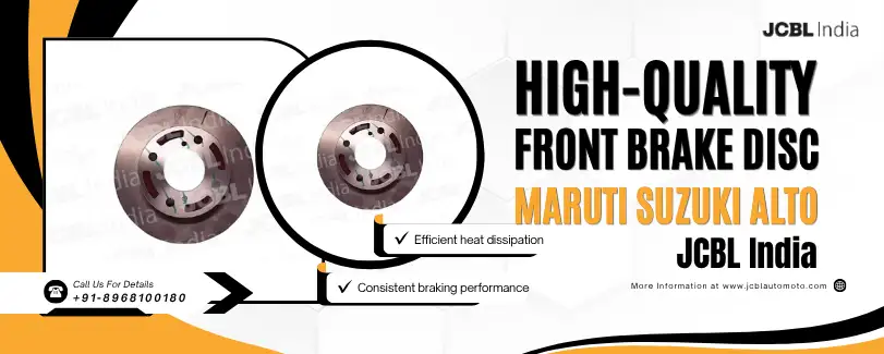 Ad for Maruti Suzuki Alto front brake discs by JCBL India.