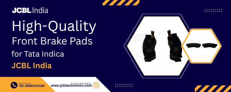 Front brake pads for Tata Indica by JCBL India with product display image.